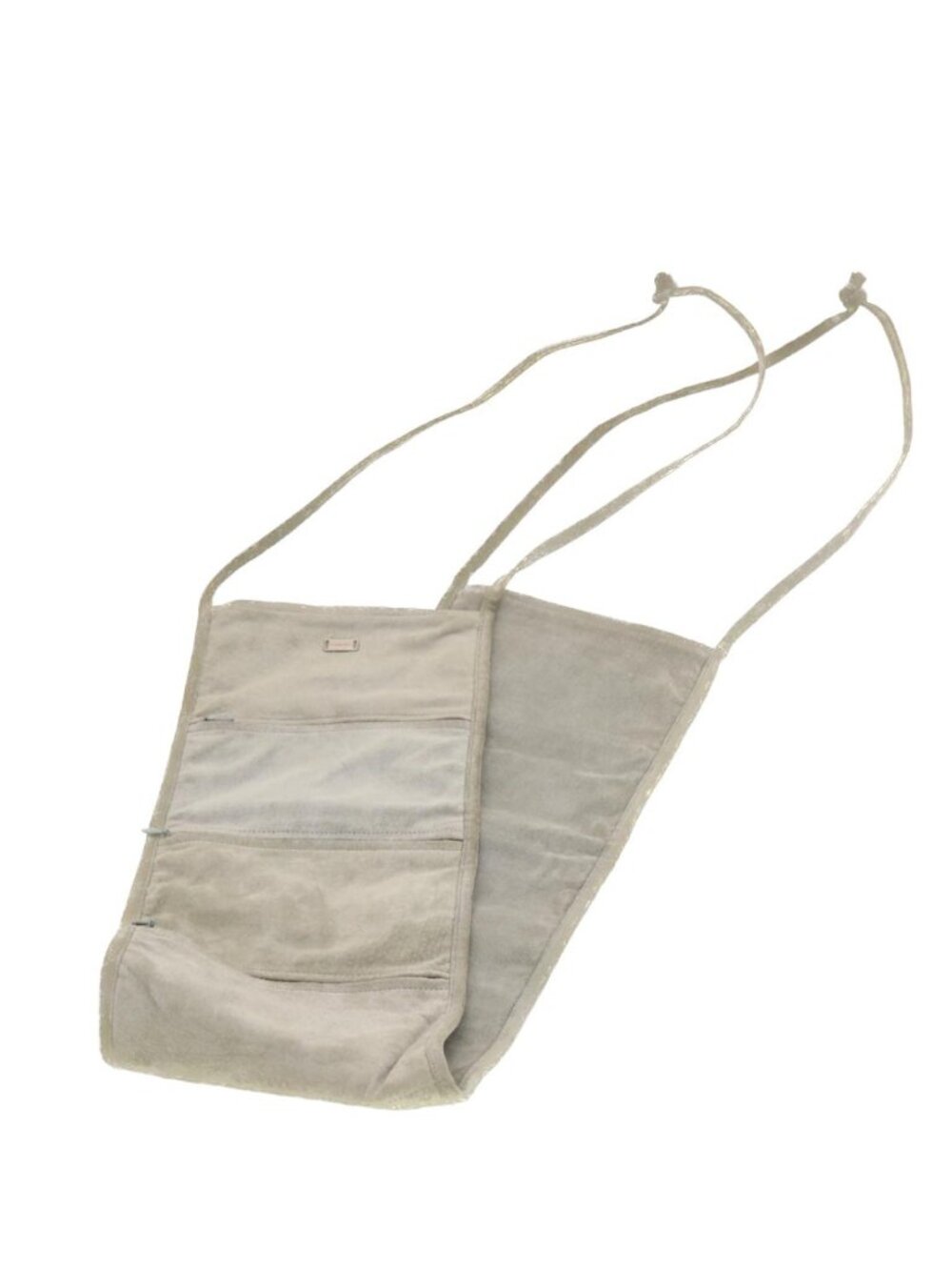 CHANEL Wall Hanging Pouch Suede Gray CC